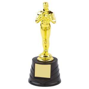 "Magnifico" Plastic Gold Statuette on Black Base. Supplied without Box (includes laser engraving on plate fitted to base)