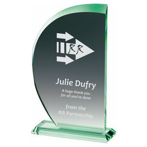 "Spectrum" Jade Glass Award. Thickness 10mm. Supplied in Presentation Case