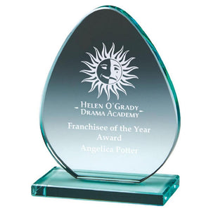 "Erica" Jade Glass Award. Thickness 10mm. Supplied in Plain Box