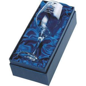 Single Wine Glass Engraved. Supplied in Presentation Case.