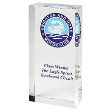 Load image into Gallery viewer, &quot;Aspen&quot; Crystal Block Award. Thickness 40mm. Supplied in Presentation Case.
