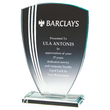 Load image into Gallery viewer, &quot;Watsonia&quot; Clear Glass Award. Thickness 10mm. Supplied in Presentation Case.

