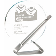 Load image into Gallery viewer, &quot;Shine&quot; Clear Glass and Metal Award. Thickness 10mm. Supplied in Presentation Case.
