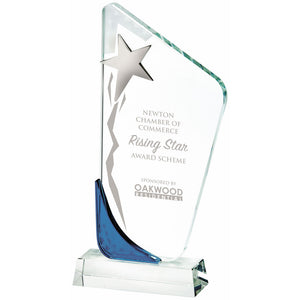"Vixen" Crystal Award with Silver Star. Thickness 10mm. Supplied in Presentation Case.