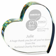 Load image into Gallery viewer, &quot;True Heart&quot; Glass Plaque Engraved. Thickness 25mm. Supplied in Presentation Case.
