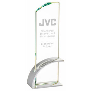 "Cyclone" Crystal Award with Metal Stand. Thickness 12mm. Supplied in Presentation Case.